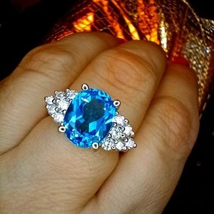 Topaz diamond gold ring new